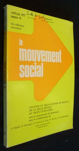 Le Mouvement Sociale N°91, Culture Et Militantisme En France : De La Belle Époque Au Front Populaire