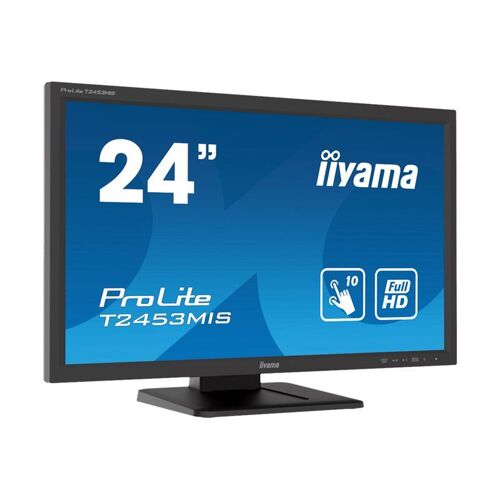 iiyama ProLite T2453MIS-B1 - Écran LED - 24" (23.6" visualisable) - écran tactile - 1920 x 1080 Full HD (1080p) @ 60 Hz - VA - 250 cd/m² - 3000:1 - 4 ms - HDMI, VGA, DisplayPort - haut-parleurs - noir mat