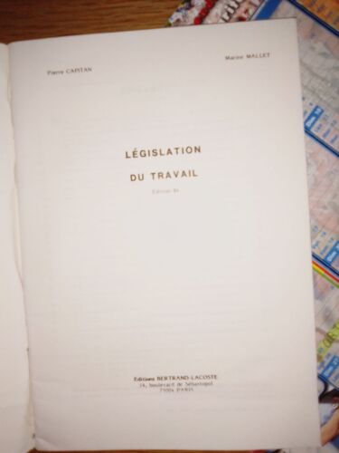 Legislation Du Travail Edition Bertrand Lacoste