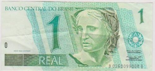 Billet D'un Real Brésilien Authentique - Um Real Banco Central Do Brazil - 140x65 Mm  Année 2000  -