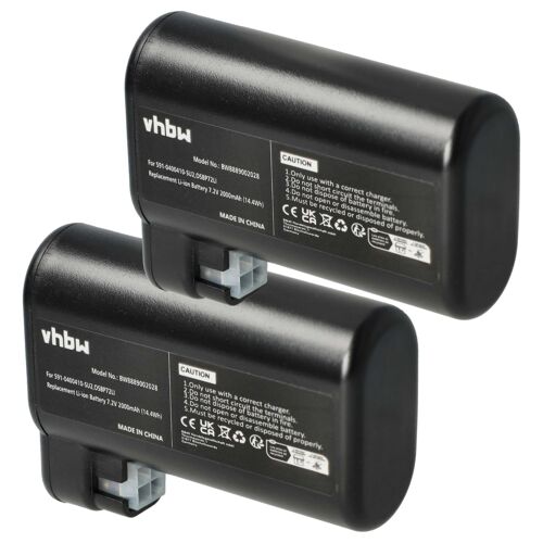 vhbw 2x Batterie compatible avec Electrolux PI92-4STN, PI91-5SGM, PI91-5MBM, PI92-4ANM, PI91-5SSM robot électroménager (2000mAh, 7,2V, Li-ion)