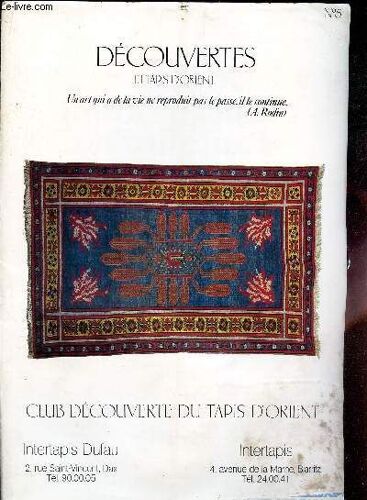 Decouvertes Et Tapis D'orient - N° Club Decouverte Du Tapis D'orient.