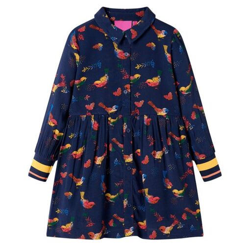 Robe Pour Enfants À Manches Longues Bleu Marine 116