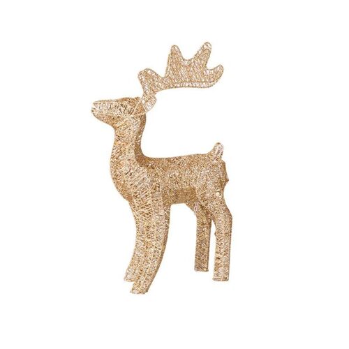 Statue de noël en fer forgé, 40cm, avec lumière LED scintillante, wapiti, paillettes, rennes, ornement, nouveauté