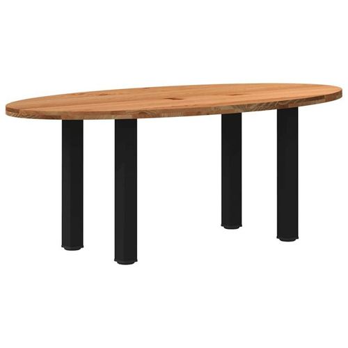 Vidaxl Table À Manger Marron Clair Bois De Chêne Massif Ovale