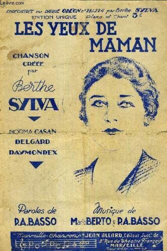 Les Yeux De Maman - Piano Et Chant - Unique Edition