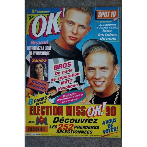 Ok ! Âge Tendre 743 Avril 1990 Sandra Bros Separation ? Matt S' Explique + Fiches Spot 10 Madonna