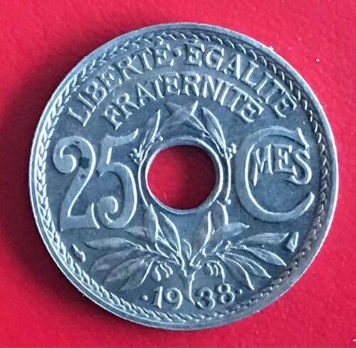 25 Centimes - Lindauer - 1938 - France