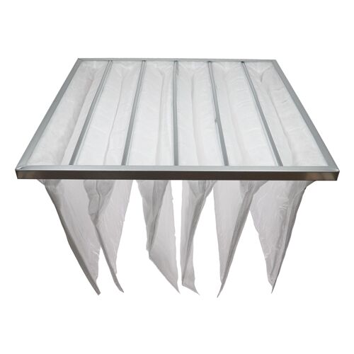 vhbw Sacs filtrants pour système de climatisation et ventilation - Filtre à air G4, 59,2 x 59,2 x 36 cm, blanc
