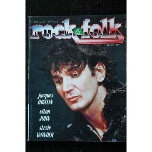 Rock & Folk 209 Cover Jacques Higelin Elton John Stevie Wonder Cars Debbie Harry