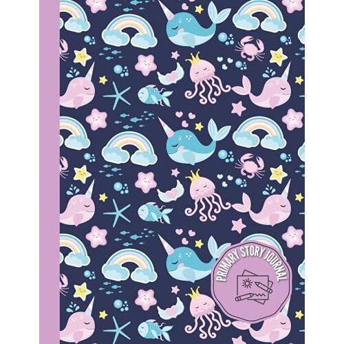 Unicorn Whale: Primary Journal K-2nd Grade, Storybook Writing Composition Notebook Journal, 8.5x11, 120 Pages