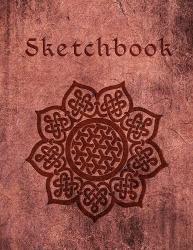 Celtic Mandala 8x11 100 Page Leather Texture Travel Sketchbook: A Travel Sketching Journal With An Old Celtic Aesthetic On A Worn Leather Texture.