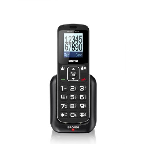 Brondi Amico Home 4,5 cm (1.77') 90 g Noir Téléphone d'entrée de gamme