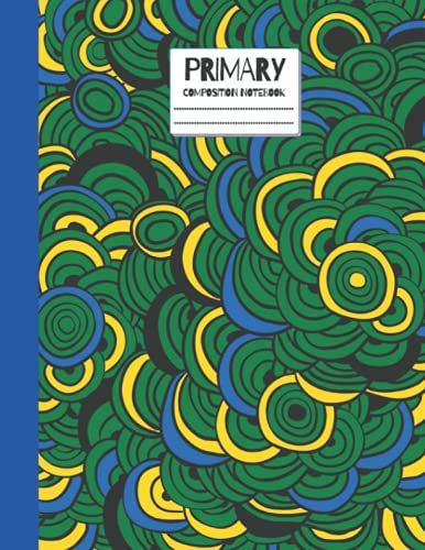 Primary Composition Notebook:Half Blank,Half Lined With Abstract Design For Boys.