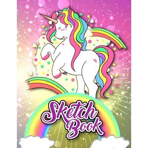 Sketchbook: A Cute Magical Unicorn Sketchbook With Blank Paper For Girls To Drawing