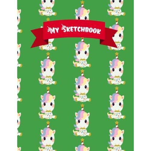 Christmas Unicorn Sketchbook: 200 Pages 8.5"X11" Blank Sketchbook For Drawing, Doodling Or Sketching / Sketchbook For Kids, Adults / Homeschool Art
