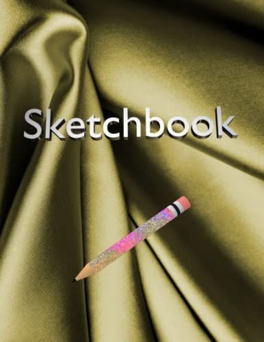 Gold Sketchbook: Large Gold Fabric Effect Sketchbook 8.5x11 200 Pages