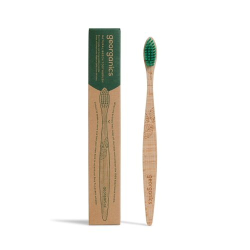 Brosse À Dents Moyenne En Bois De Hêtre Georganics 