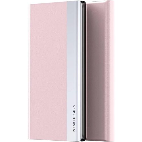 KAL-Coque Pour Oppo Find X5 Pro, Housse De Protection En Cuir Pc/Pu Ultra-Mince, Flip Cover Case, Antichoc, Support Pliable, Etui Housse Case Pour Oppo Find X5 Pro.Rose