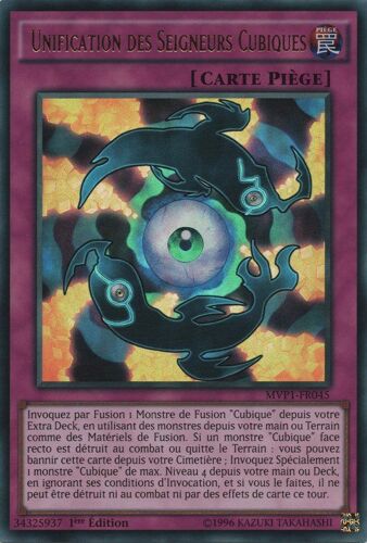 Carte Yu-Gi-Oh - Unification Des Seigneurs Cubiques - Mvp1-Fr045 Ultra Rare 1ère Edition