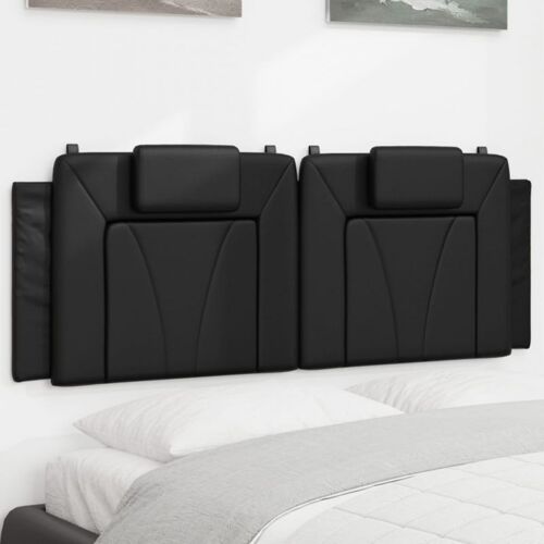 vidaXL Coussin de tête de lit noir 152 cm similicuir