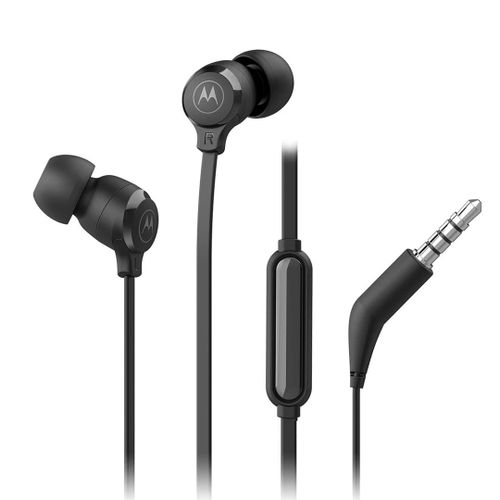 Motorola Sound Écouteurs Intraauriculaire 3-S avec Câble et Microphone Intégré Noir Bouchons d'oreille Détachables en S-M-L