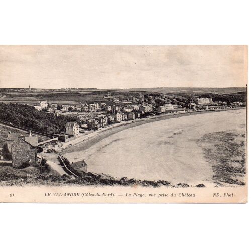 Le Val-André (22 Côtes D'armor), La Plage - Carte Ancienne