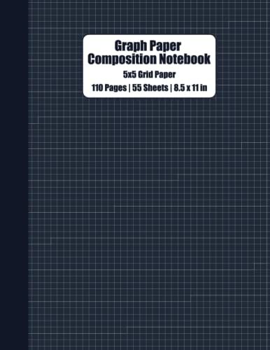 Baltic Sea Grey 5x5 Grid Graph Paper Composition Notebook: 110 Pages, 55 Sheets, 8.5" X 11", Graph Paper For ... Math/Science/Accounting/Engineering Students