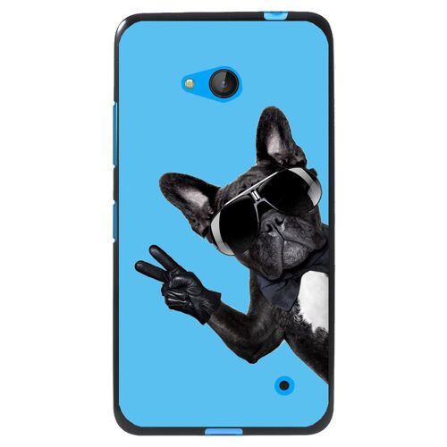 Coque Souple en gel noir pour Microsoft Lumia 640 avec impression Motifs chien