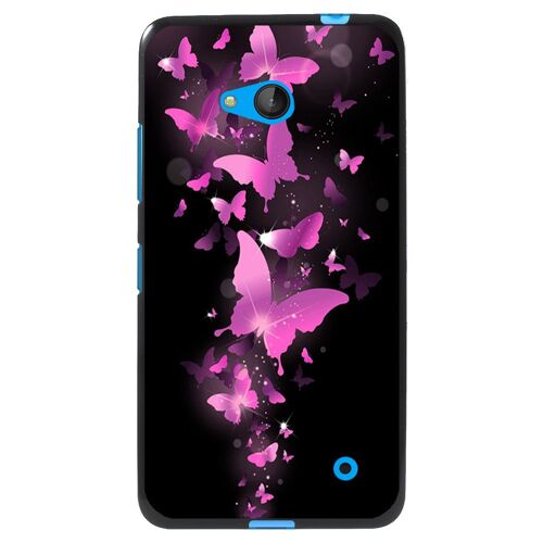 Coque Souple en gel noir pour Microsoft Lumia 640 avec impression Motifs papillo