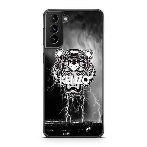 Coque Fifrelin Rigide Noire Pour Samsung Galaxy S21 Kenzo Paris Tigre Ref 9049