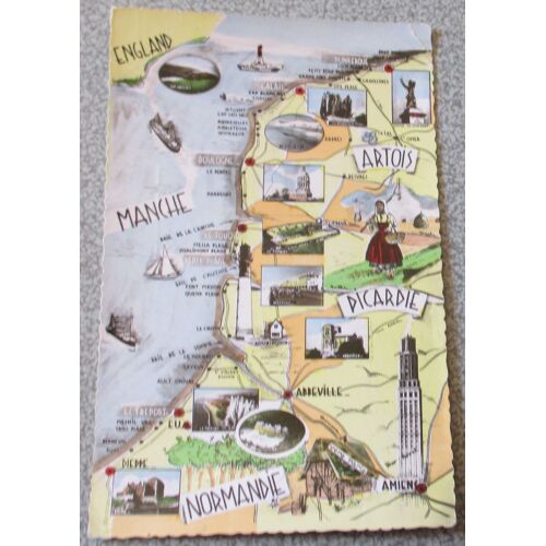 Carte Postale Le Littoral Nord - Portion De Carte Avec Petites Photos - Editions Gaby N°3 - Artaud Edit. - Avec Au Verso Une Correspondance Écrite En 1957