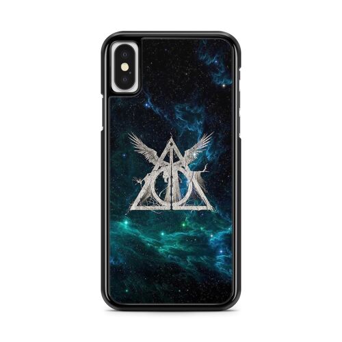 Coque Fifrelin rigide noire pour iPhone X et iPhone XS Harry Potter et les reliques de la mort logo Ref 8490