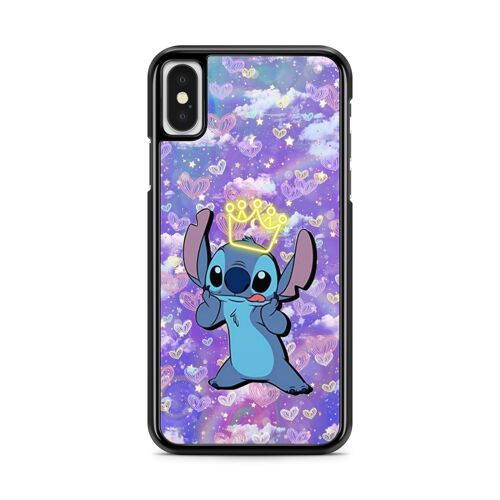 Coque Fifrelin Rigide Noire Pour Iphone X Et Iphone Xs Lilo Et Stitch Disney Coeurs Ref 8509