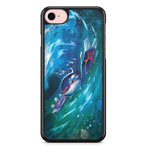 Coque Fifrelin rigide noire pour iPhone 6 et 6S Pokemon Pikachu Kyogre Ref 8357