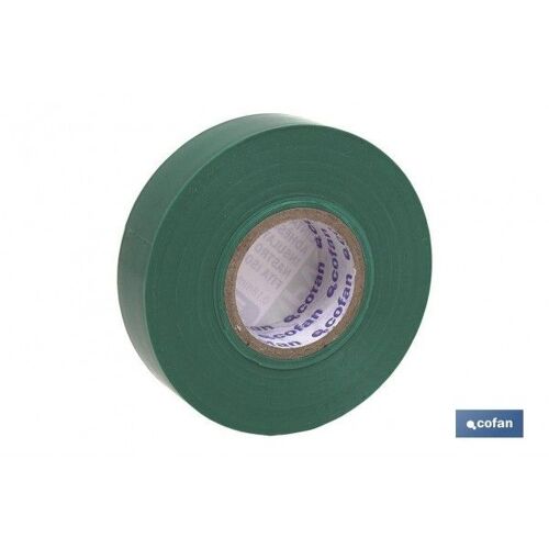 BANDE ISOLANTE 180 Microns VERT 19mmX20 Mètres PACK 10 UDS