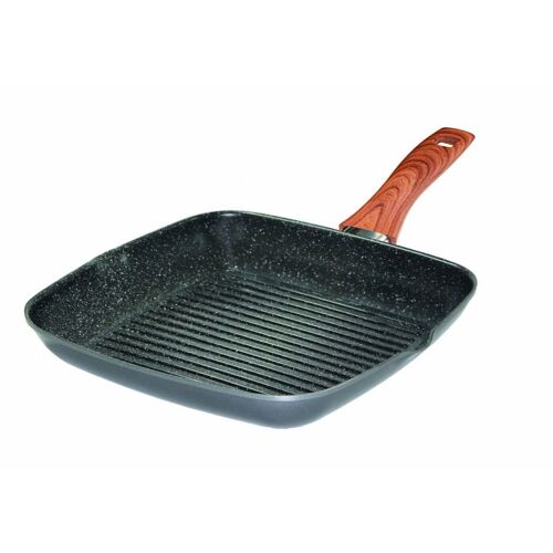 Stoneline Back To Nature Poêle-Grill 28 X 28 Cm, Avec 2 Becs Verseurs