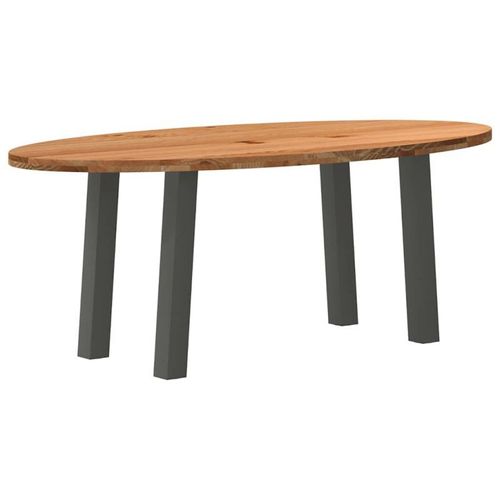 Vidaxl Table À Manger Marron Clair Bois De Chêne Massif Ovale