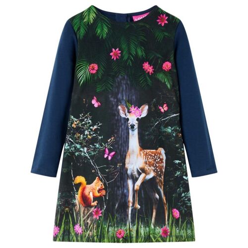 Robe Pour Enfants À Manches Longues Bleu Marine 104
