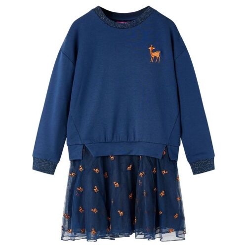 Robe Pour Enfants À Manches Longues Bleu Marine 92