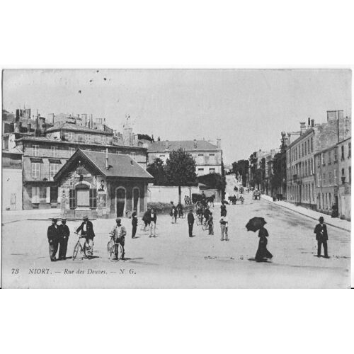 Carte Postale Ancienne : 73 Niort, Rue Des Douves Ng