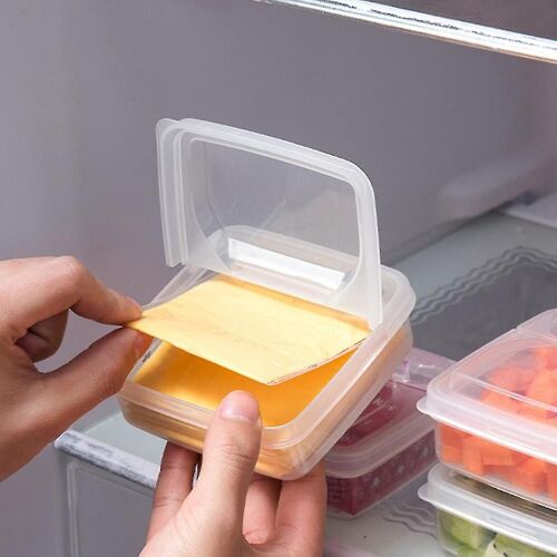 2pcs Beurre Fromage Boîte de stockage Réfrigérateur portable Fruits Légumes Frais Organisateur Boîte Transparent Fromage Récipient
