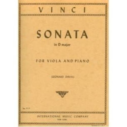 Sonate En Re Alto  Et Piano Vinci Davis