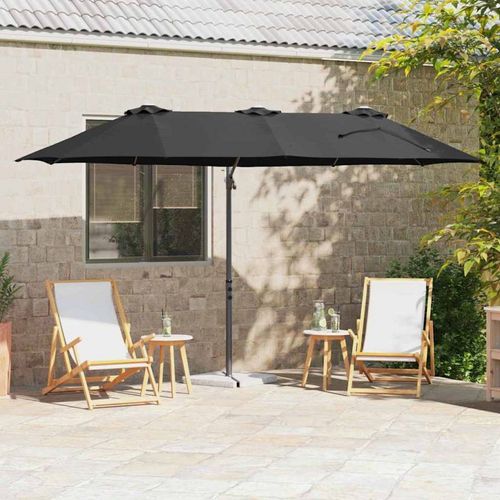 Vidaxl Parasol Cantilever De Jardin Noir Large Acier Peint Par Poudre