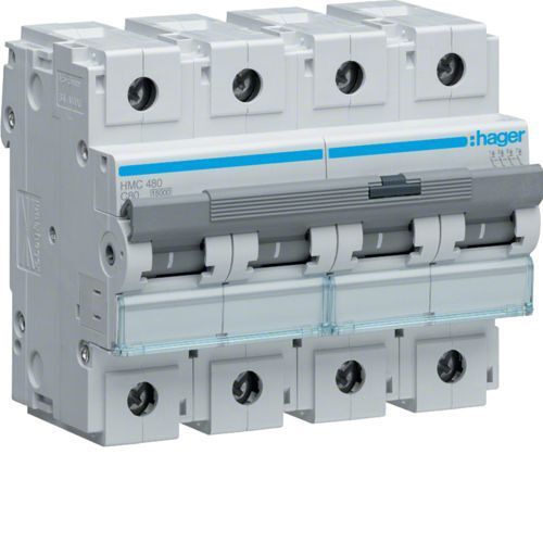 Hager HMC480 Disjoncteur 4P 15kA C-80A 6M