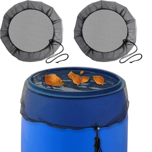 2pcs Filet De Protection Pour Tonneau De Pluie,95cm Filet Pour Citerne De Pluie Avec Cordon De Serrage Pour Anti-Poussière, Anti-Caduques, Anti-Moustique-Noire