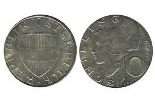 10 Schilling Autriche Argent 1958