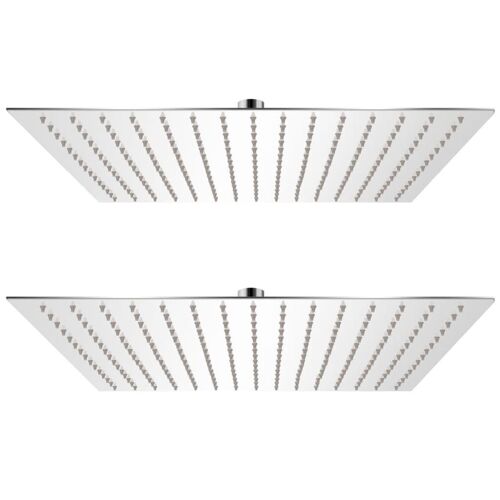 Lot de 2 pommes de douche plongeante carré 40x40 cm acier inoxydable Helloshop26 02_0002107