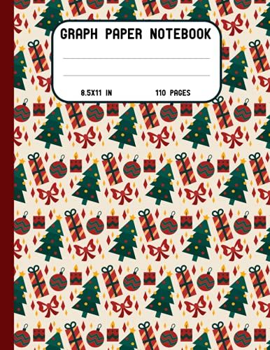 Graph Paper Notebook: Christmas Quad Ruled Composition Book (8.5 X 11) Amazing Christmas Decorations Cover, Gift For Christmas