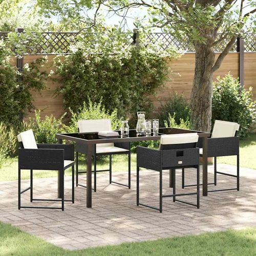 Vidaxl Ensemble De Salle À Manger Pour Jardin 5 Pcs Noir Polyrotin